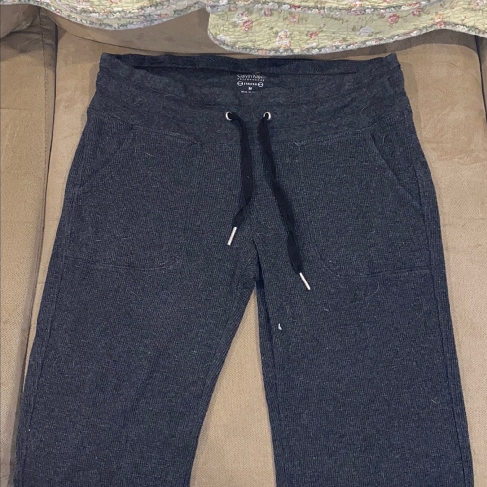 women's calvin klein waffle knit sweatpants